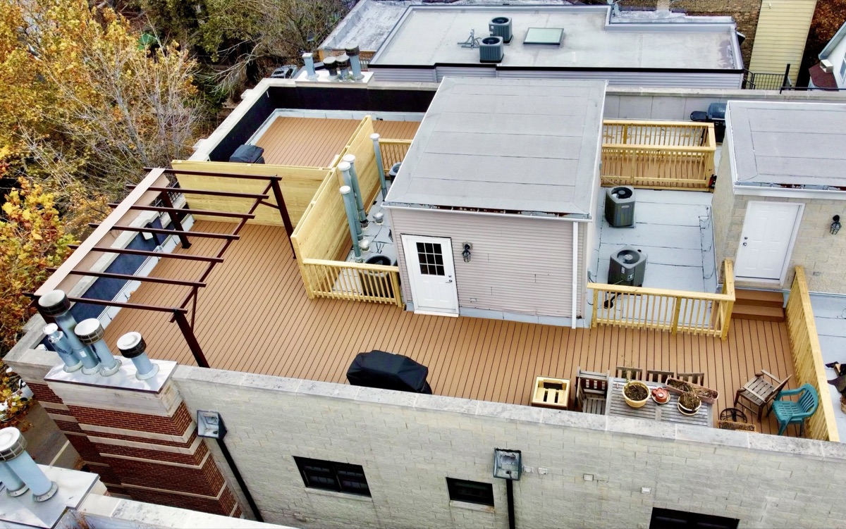 Rooftop Deck with Privacy Wall & Pergola — 2 of 3