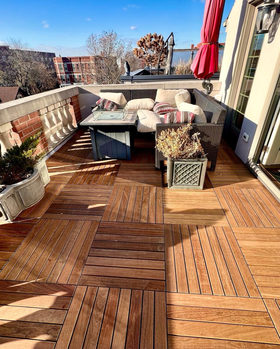 Elegant Terrace with Wood Deck Tiles — 2 of 2