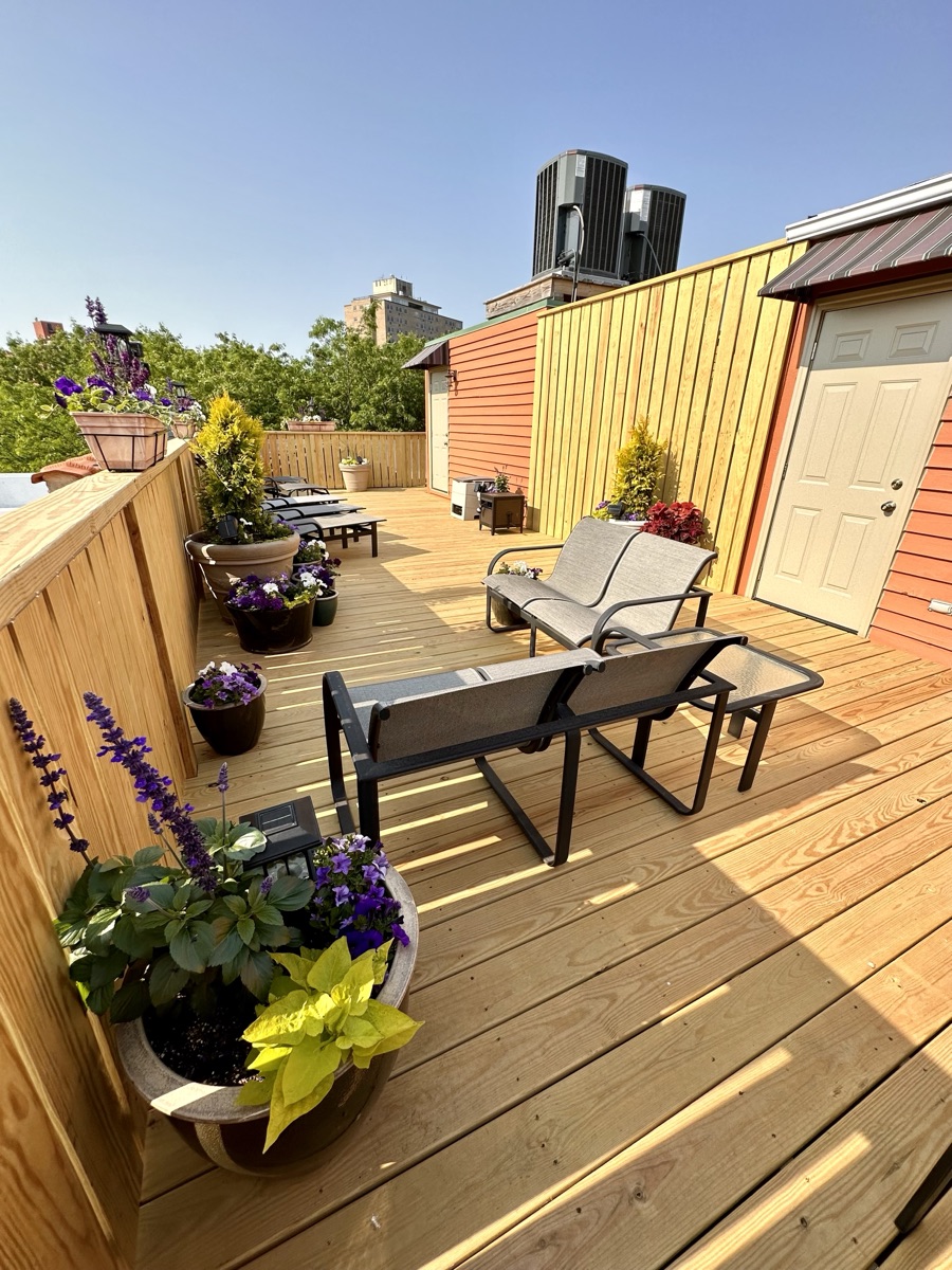 Spacious Wooden Rooftop Sun Deck — 2 of 6