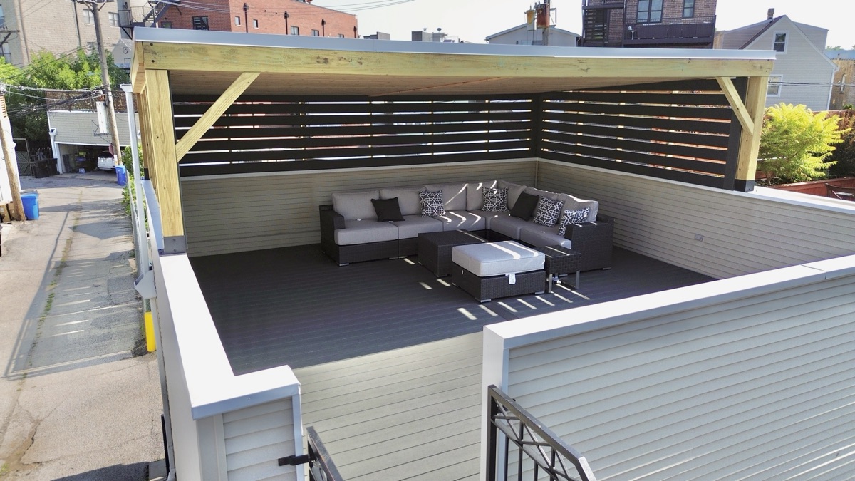 Modern Deck with Pergola & Privacy Slats — 1 of 4