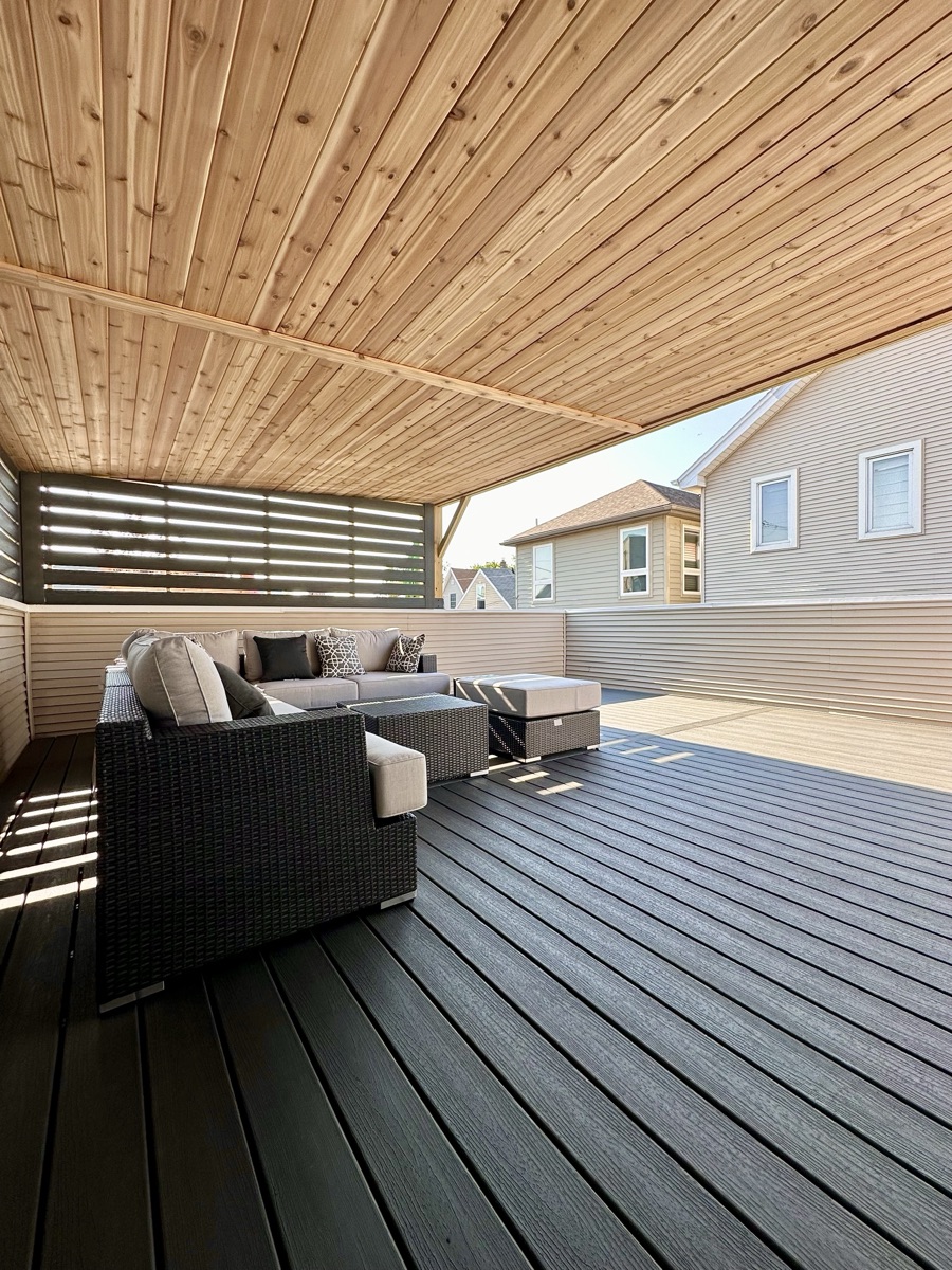 Modern Deck with Pergola & Privacy Slats — 3 of 4