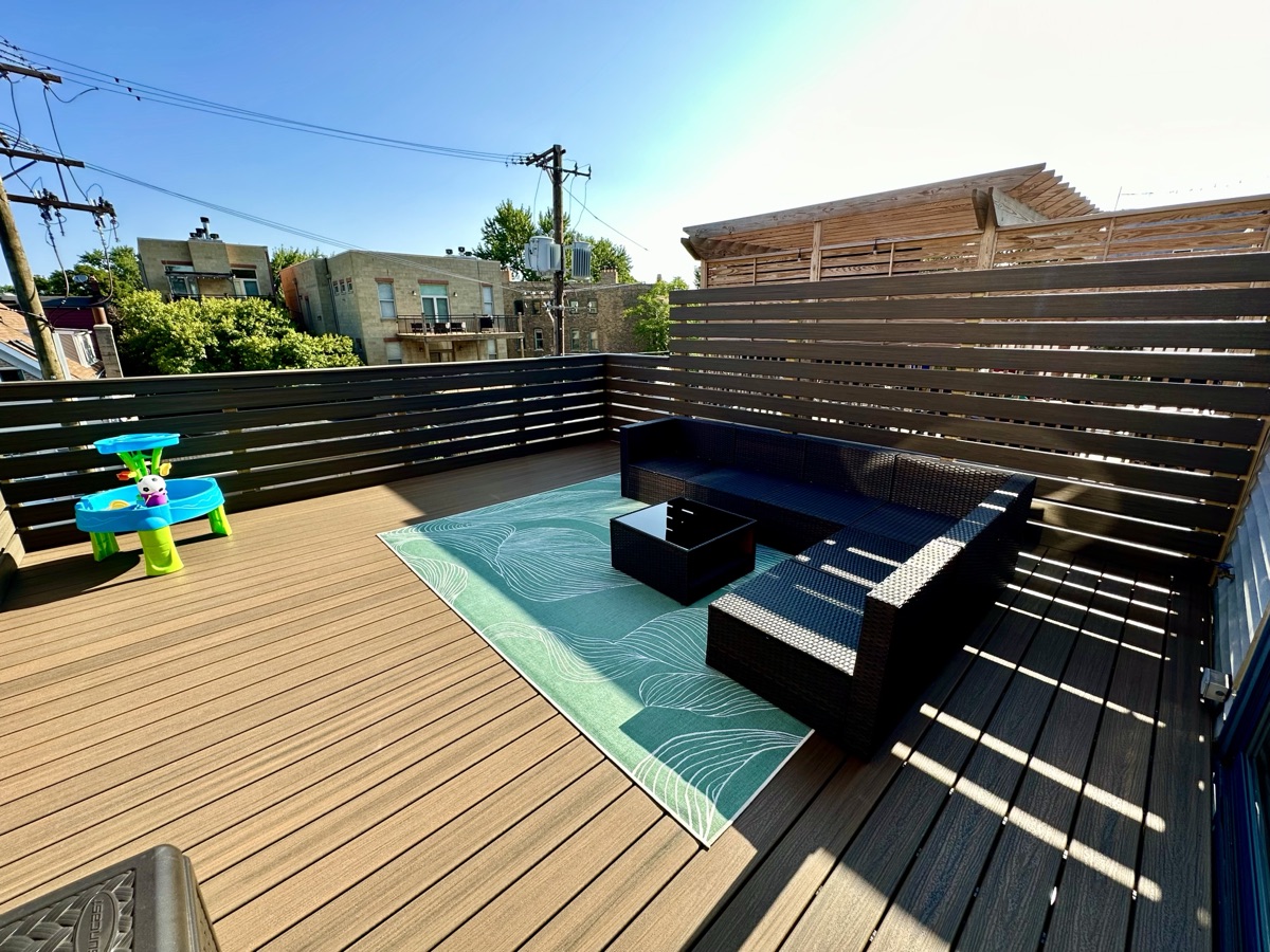 Composite Deck with Slatted Privacy Screens — 1 of 4