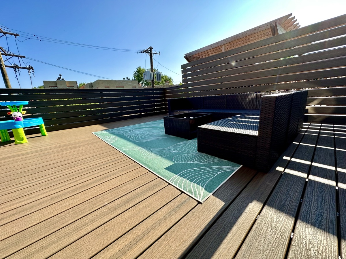 Composite Deck with Slatted Privacy Screens — 2 of 4