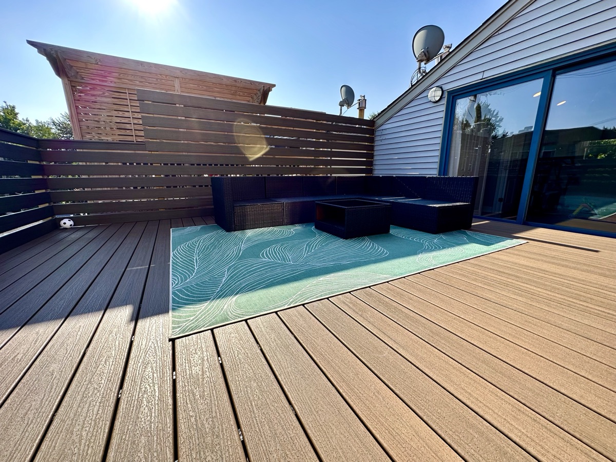 Composite Deck with Slatted Privacy Screens — 3 of 4