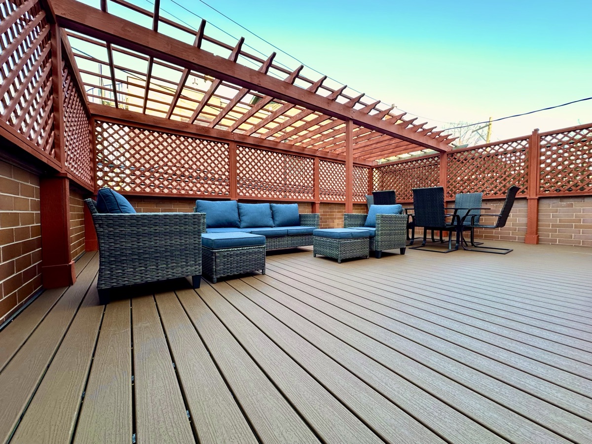 Rooftop Deck with Lattice Privacy Screens — 2 of 5