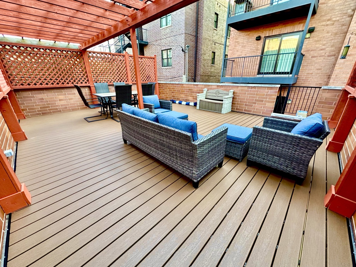 Rooftop Deck with Lattice Privacy Screens — 3 of 5