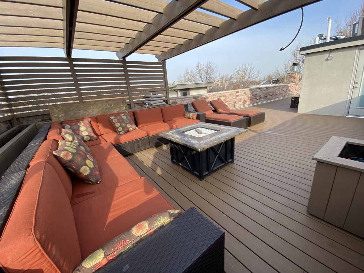 Skyline Rooftop Deck with Wooden Pergola — 3 of 4