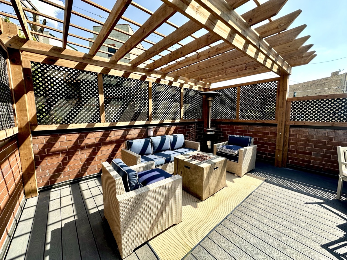 Wooden Pergola & Fire Pit