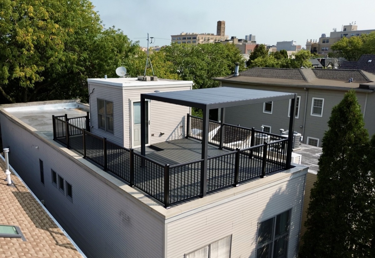 Modern Rooftop Deck with Metal Pergola — 2 of 2
