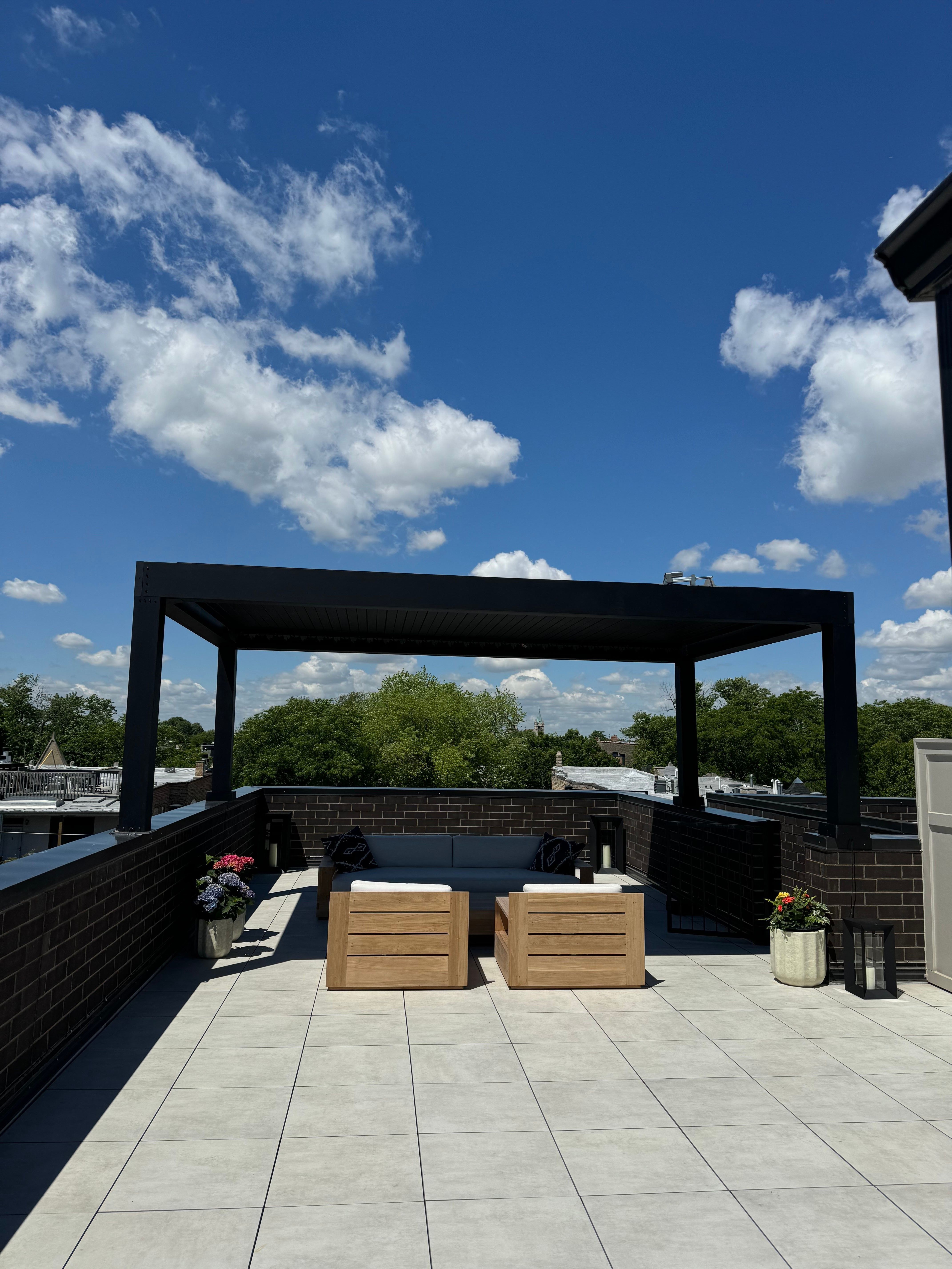 Porcelain Pavers on Modern Rooftop with Pergola — 2 of 3