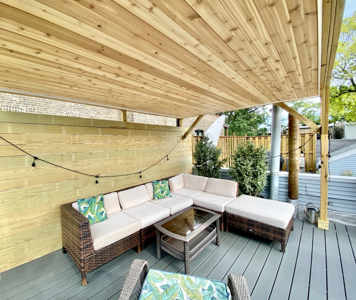 Cedar Pergola with Privacy Wall & Garden — 2 of 2