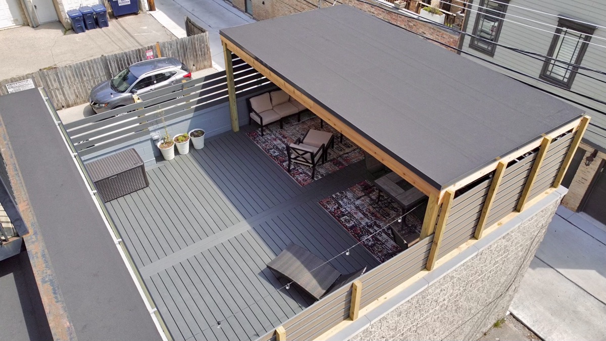 Multi-Level Deck with Cedar Pergola Roof — 4 of 4