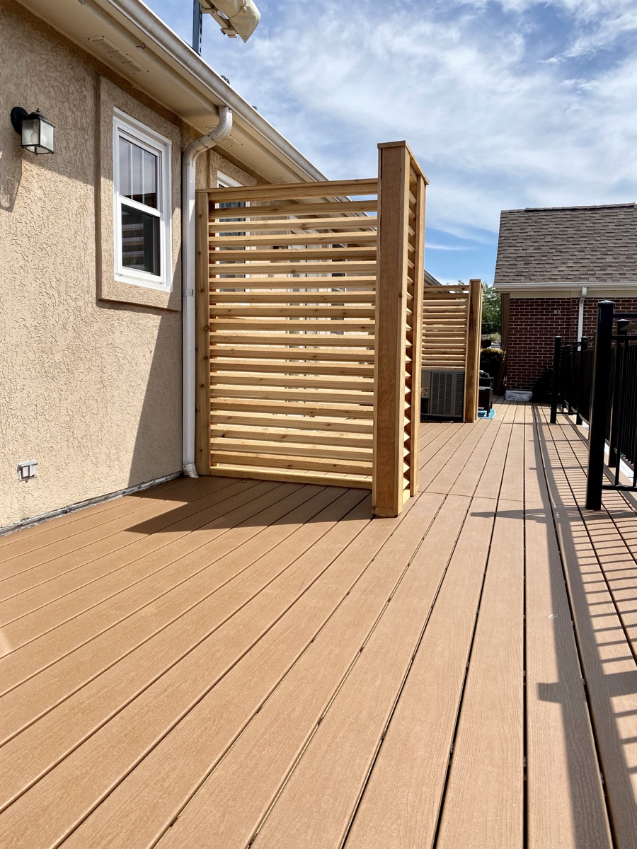 Composite Deck with Cedar Privacy Screens — 1 of 5