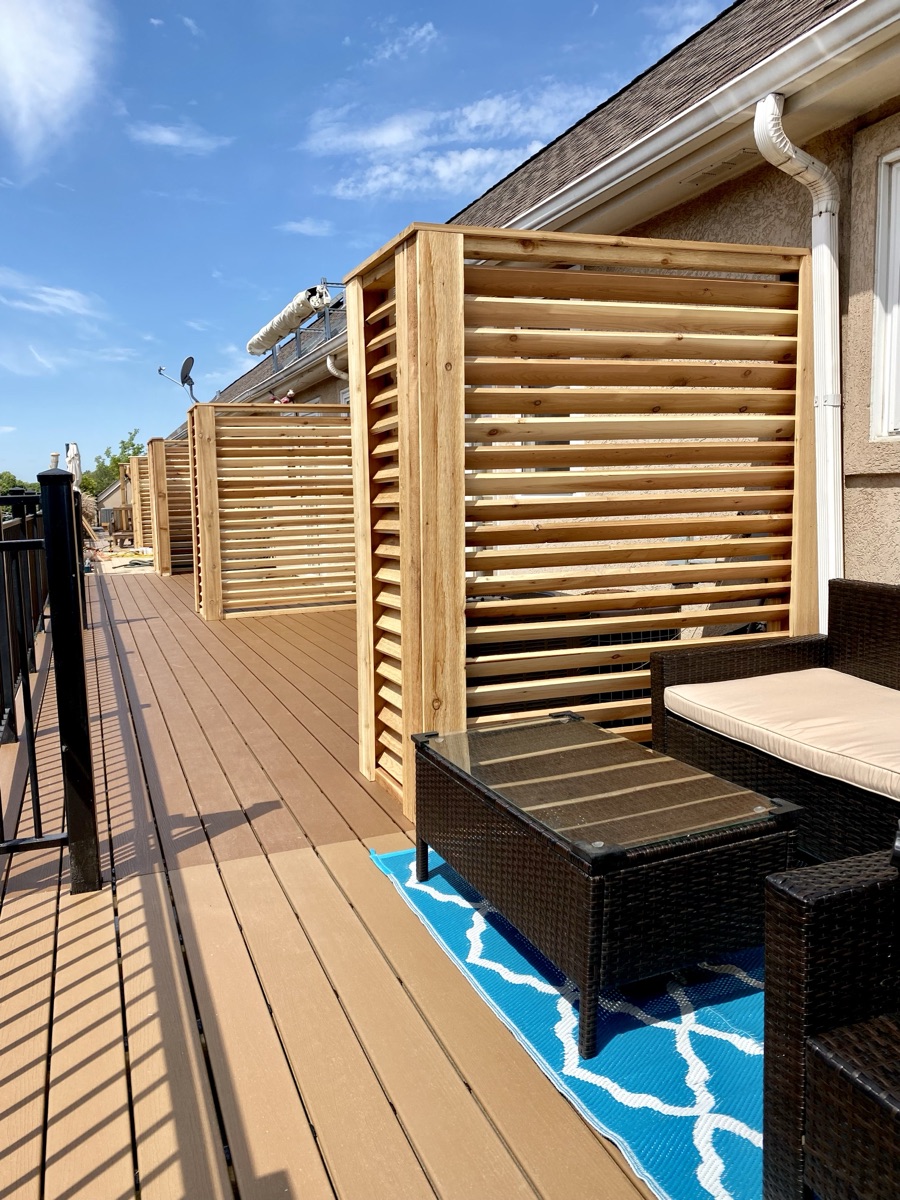 Composite Deck with Cedar Privacy Screens — 2 of 5