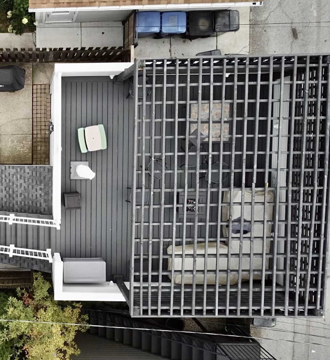 Gray Composite Deck with Grid Pergola — 3 of 3